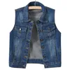 Damesvesten Chalecos para mujer denim vestigt Koreaanse mode mouwloze Jean Jackets for Women Waistcoat 5xl Gilet Jaqueta Feminina Jaquetas 230322