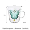 Mugs Christmas Tree Glass Coffee Mug Creative Gift Cups Double Wall Heat Insulated Teacup Household Drinkware For Water Beer Cola