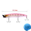 1 PCS Top Popper Bait 110mm/13.2g Topwater Walker Surface Surface Hard Artificial Lues para pesca de pique de baixo