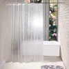 Douchegordijnen Plastic PVC 3D Waterdichte douchegordijn Transparant wit heldere badkamer Anti meeldauw doorschijnende badgordijn met 12 pc -haken 230322