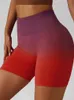 Pantalones cortos para mujer Yoga sin costuras Deportes Corto gradiente Cintura alta Levantamiento de cadera Apretado Transpirable Fitness Entrenamiento Correr Push Up Pant 230322