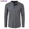 Men s Tracksuits Classic Waffle Henley Tshirt Men Brand Crew Neck Long Sleeve Slim Fit Tee Shirt Homme Casual Heavy Weight T Shirts Male 230322