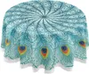 Tkanina stołowa Peacock Feathers Mandala Tradycyjna poliestrowa biała koronkowa obrus 60 -calowy wystrój imprezy