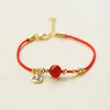 Bracelets de charme cor de ouro prateado corda vermelha corda chinesa boa sorte de link para feminino para garotas jóias de jóias