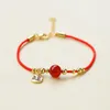 Braccialetti con ciondoli Trendy Argento Colore oro Stringa rossa Braccialetto cinese con catena a maglie di buona fortuna per donna Ragazza Gioielli di moda Regalo Dropship