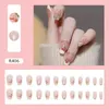 False Nails 24pcs rosa FALSO Pressione em designs de unhas Arte Dicas longas formulários de conjunto reutilizável