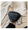 Purses Unique niche design dark rivet love motorcycle bag Versatile chain single shoulder messenger Female mini clearance sale