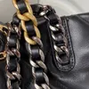 10a high-end märke läder quiltad plånbok handväska lammskinn denim broderad axelväska kedja plånbok