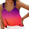 Damen-Tanks, Damenbekleidung, Oberteile, lässiges Damen-Oberteil, Sommer-Shirt, ärmellos, Cami, bedrucktes Leibchen, V-Ausschnitt, braun