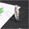 Anneaux Vecalon Eternity Ring Réel 100 925 Sterling Sier Fl Diamant Bande De Fiançailles Pour Femmes Hommes Doigt Bijoux Drop Delivery Dha6X