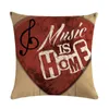 Pillow Guitar Zebranie bawełnianej bawełny rzut mody Cover Cover Home Sofa Decor