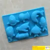 Ferramentas DIY Bolo de molde de silicone Dolfin do mundo e peixe com casca de chocolate molde moldes de sabão artesanal