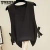 Women's Vests Ladies Loose Outer Wear Vest Spring and Autumn V Neck Knitted Solid Color Sweater Simple Casual Women's Vest Wholesale 230322