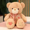 Hot Nice 1pc 75cm / 95cm de qualité Giant en peluche ours avec amour en peluche