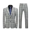 Garnitury męskie Blazers Butique Plaid Suits Zestawy Groom Suknia ślubna garnitury Wysokiej jakości odzież formalna Business 3p Zestawy kurczycy