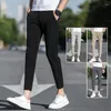 Men's Pants 2023 Men's Summer Fashion Solid Color Long Trousers Male Thin Breathable Casual Men Slim Skinny Pencil G239