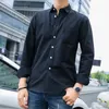 Men's Dress Shirts 2023 Spring Solid Color Long Sleeve Simple Shirt Fresh College Style Student Trend