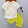 Giyim Setleri Pamuk Bebek Giyim Takımları Yaz Gündelik Top Erkek Şortları Kadın Elbise Unisex Çocuklar İçin İki Parçalı Açık Giyim