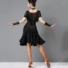 Stage Wear 2023 Latin Dance Costumes Women Salsa Dancewear Costume Dresses Ballroom Competition Tango Adult Fringe