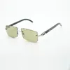 Buffs cool lunettes de soleil 3524031 avec pattes en corne de buffle texturée noire naturelle et lentille taillée de 57 mm