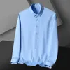 Men's Casual Shirts Men's Satin Luxury Dress Shirt Regular Fit Silk Casual Dance Party Long Sleeve Fitted Wrinkle Free Tuxedo Shirts 230322