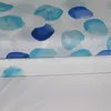 Shower Curtains Blue Flower Petals Bathroom Curtains Blue Rose Leaves Toilet Polyester Waterproof Fabric Partition CurtainHooks Bath Home Decor 230322