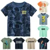 Tshirts Summer Childrens Clothing Leaf Brev Tryck Kidskläder pojkar Kort ärm T -shirt bomullstoppar Tee Shirts Drop 230322