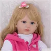 Bonecas keiumi 24 polegadas Adorável Reborn Baby 60 cm de pano macio corporal Vinil Gold Curls Doll Rebornta Toys para o Dia da Criança Presente Deli Deli Dhmei