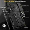 Sockproof Hybrid Magnetic Rotated Kickstand Case för Samsung Galaxy S23 Ultra S22 Plus S21 Fe S20 Slide Camera Protective Cover