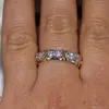 Alyans nişan elmas yüzük evliliği simüle elmas 10kt whiteyellow altın dolu alyans çapraz yüzük boyutu 5-11