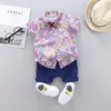 Kleidungssets Sommer Freizeithemd Sets Baby Jungen Druck Kleidung Anzug T-Shirt Tops Shorts 2 Stücke Kinder Outfits Säuglingskleidung 1-4 Jahre 230322