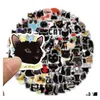 Car Stickers 100Pcs/Pack Skateboard Graffiti Black Cat For Laptop Ipad Bicycle Motorcycle Helmet Guitar Ps4 Phone Fridge Decals Pvc Dhpav