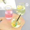 Vinglas 300-550 ml Creative Gold Foil Mouth Glass Egg Form Bar Cold Drinks Shop Whisky Vodka Cocktail Boutique Drinking Set