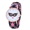 Montres-bracelets Top Tissu Tricot Tressé Ethnique Yeux Masque Montre Femmes Casual Analogique Quartz Montre-Bracelet Mode Femme Filles Adolescent Fantaisie