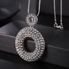Подвесные ожерелья Геометрические полнокристаллические круглые круглые ожерелье для женщин Классическое платье -свитер торговые аксессуары