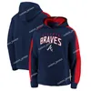 Atlanta''braves'braves'hoodie 남성 여성 청소년 올리브 올리브 2022 서비스에 경례 Therma Performance Performance Pullover Custom Jersey Baseball Hoodie