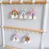 DIY Rainbow Keychains Hand Woven Key chains Fashion Accessories Bag Decoration Pendant Keyring