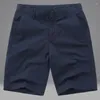 Men's Shorts 2023 Summer Man Fashion Solid Color Casual Men's Knee Length Beach Male Size Loose Pockets G19