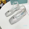 Elbise Ayakkabı Tasarımcısı Kristal Kalın Taban Moda Kollu Ayakkabılar Düz Ayakkabılar Klasik Kadınlar