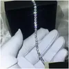 Chaîne Classique Tennis Bracelet 4Mm 5A Cubic Zirconia 925 Sterling Sier Gold Filled Bracelets De Fiançailles Pour Les Femmes Cadeau De Mariée Dhspl