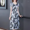 Casual Dresses 2023 Summer Dress Women's Dot Printed Silk Fashion Party Ladies Limited Time Offer Direct Sales