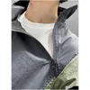 Jackets de jaquetas masculinas casuais casaco casaco meio zíper de bolso de bordado de bordado ao ar livre lotewearwear windbreaker entrega de roupas de vestuário dh9ma