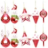 Gardendecoraties 3/6pcs/doos 2023 Kerstmis Home Lollipop Elk Snowman Tree Pendant Xmas Jaar ornamenten