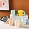 Mugs 320ml Candy Color Ceramic Coffee Cups Water Milk Tea Cup Thicken Handle Heat Insulation Office Drinkware Christmas Gifts