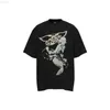 Herr t-shirts High Saint Michael Wash Old Short Sleeve Fashion Vintage Print Par T-shirt Men03b5