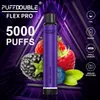 Original Puff Flex Pro 5000 Puffs E Cigarros 11ml 650mAh Dispositivo Pré-preenchido Vape Bateria Recarregável Descartável Vape Autorizado E Cigs