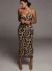 Party Dresses 2023 Women's Leopard Snake Print Fashion Ladies Long Maxi Bodycon Endast Evening Sundress Y2303