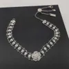 2022 Top quality charm punk bracelet and pendant necklace with flowers shape diamonds for women wedding jewelr gift have box stamp3044