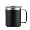 NEW 12oz Coffee Mug With Handle Insulated Stainless Steel Reusable Double Wall Vacuum Beer Travel Cup Tumbler Powder Coated Forest Sliding Lids