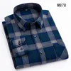 Мужские повседневные рубашки фланелевые клетчатые рубашки для мужчин классический стиль с длинным рукавом выключить воротничку повседневную одежду ежедневное использование мягких рубашек для легкого ухода 230322